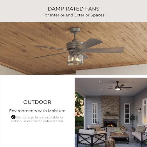 Progress Lighting P250000-129 Springer Collection DC Motor Windmill Farmhouse, 60-Inch, 12-Blade Ceiling Fan, Architectural Bronze Progress Lighting