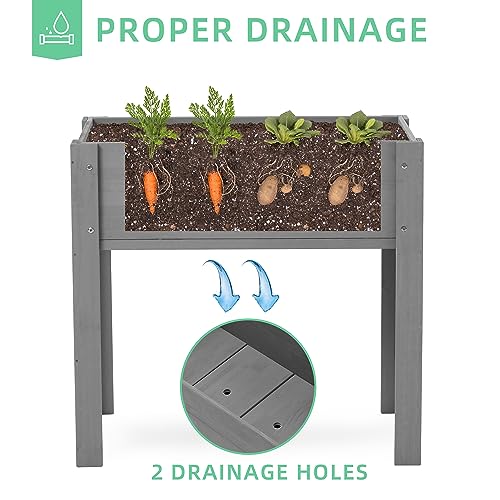 31x31x16 inch Raised Garden Bed with Legs, Elevated Wooden Planter Box for Outdoor Plants Flowers Fruits Vegetable Herb Growing Mederla