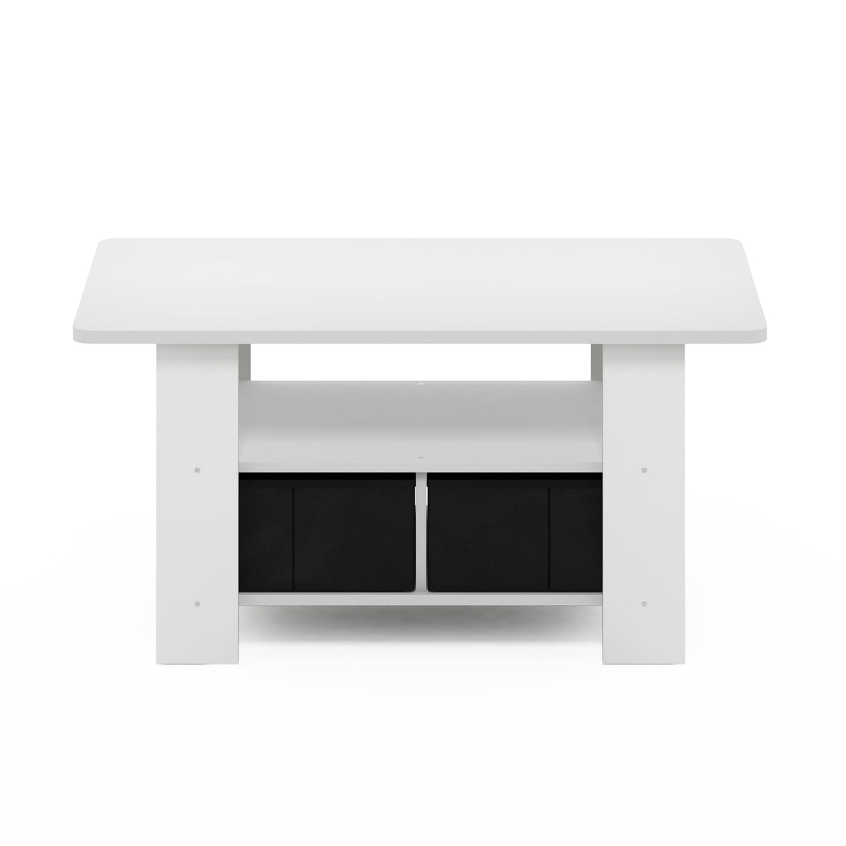 Furinno Andrey Coffee Table with Bin Drawer, White/Black Furinno