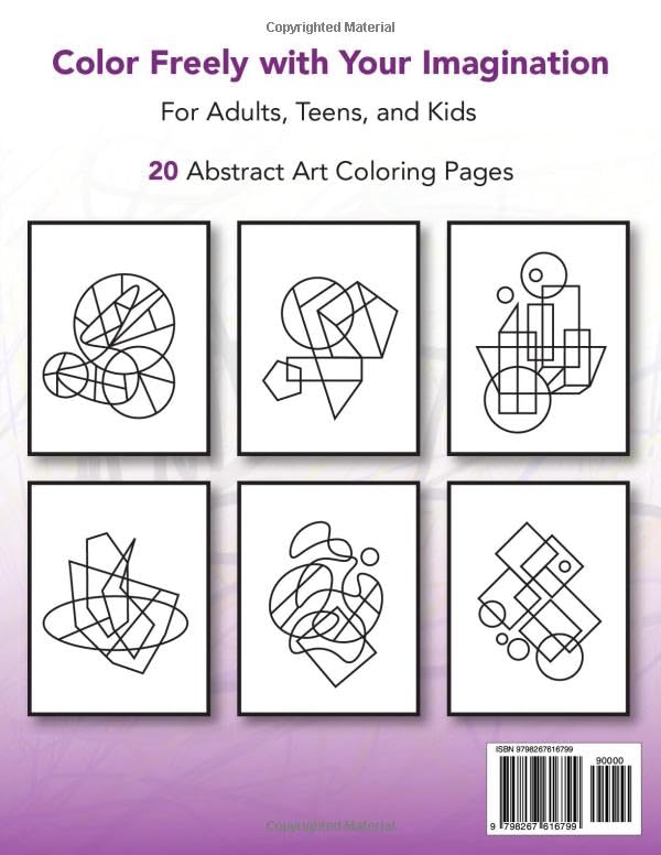 Abstract Coloring Book: Abstract Art Coloring Book for Adults, Teens, and Kids - Relaxation, Stress Relief, and Creative Fun Majosta