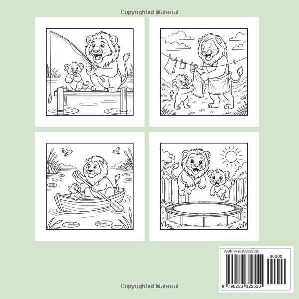 Lions & Cubs – A Father's Day Coloring Adventure: A Heartwarming Lion Coloring Book for Dad and Kids with 30 Bold & Beautiful Wildlife Designs to Celebrate a Father's Strength and Love Majosta