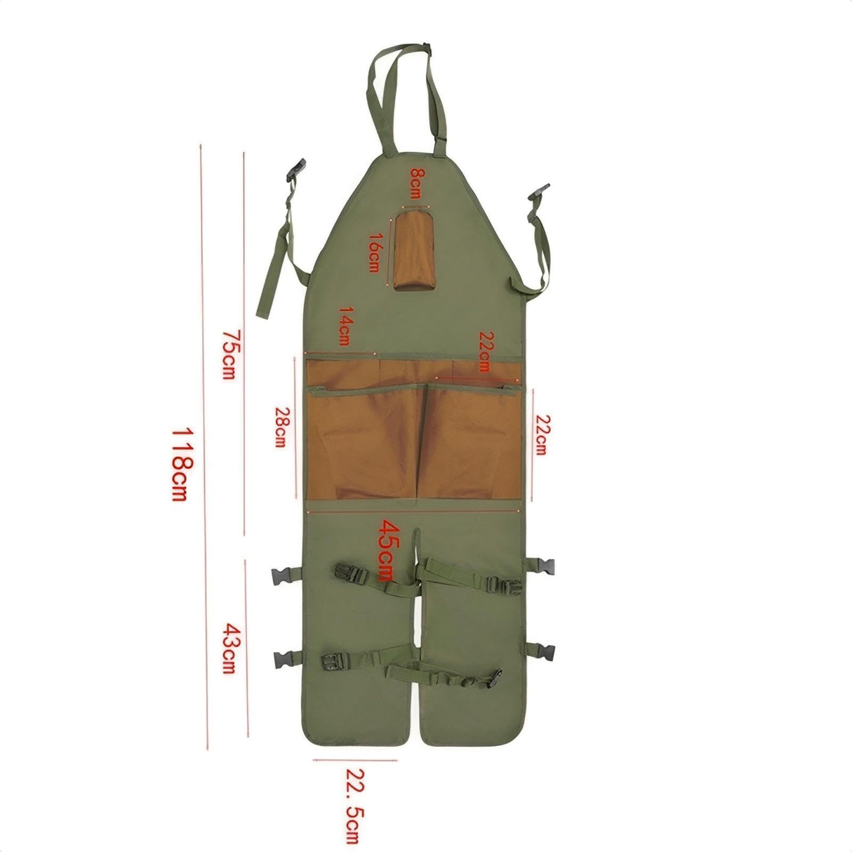 Rchovsam Gardening Apron with Multiple Pockets,Work Tool Apron,Adjustable Cross Back Weight Apron,BBQ,Cafe,Kitchen,Painting,Carpenter Apron,Split Leg Apron,Woodworking Apron,Apron Waterproof,Green Rchovsam