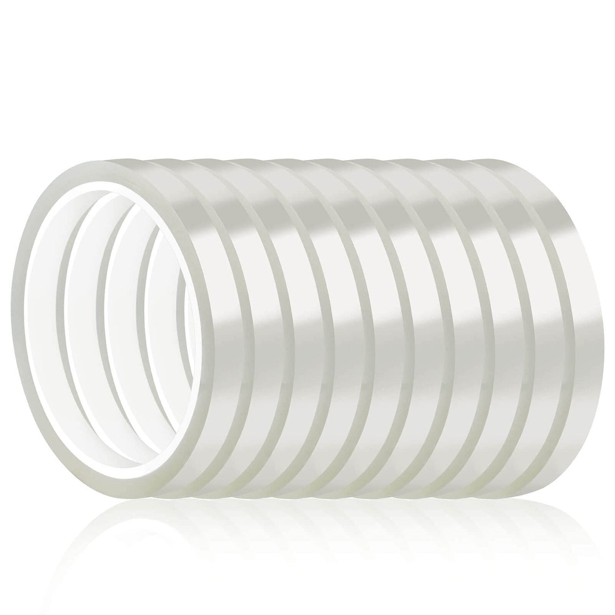 10 Rolls Heat Transfer Tape , High Temp Tape for Sublimation Transfer Tape for T-shirts, Coffee Cups, Heat Resistant Tape for Heat Press Tape Powder Coating, No Residue Transparent, 0.39-inch x 108 ft Mckanti