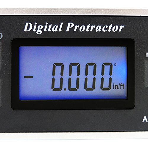 Digital Angle Finder Magnetic Protractor Inclinometer Angle Level Meter Angle Finder Tool Digital Protractor Bevel Gauge for Woodworking,Table Saw,Construction V-Groove 0~360 degree with Backlight Gain Express