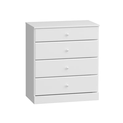 Prepac Astrid Simplistic 4-Drawer Dresser for Bedroom, Functional Bedroom Dresser Chest of Drawers 16" D x 30" W x 36.25" H, White, WDBR-0401-1