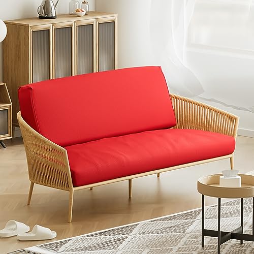 Magshion Futon Cover Armless Couch Cover Sofa Cover Furniture Protector Twin Size 39"x75"x6" Red Magshion