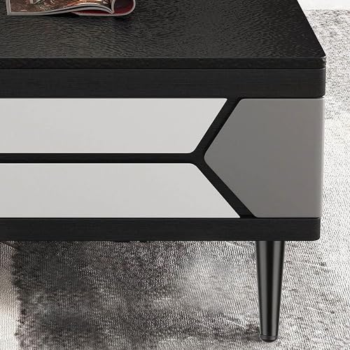 Furniture Legs Set of 4 Black Furniture Legs Straight Tapered Metal Sofa Legs, Replacement Heavy Duty Support Feet, for Sofa Couch Table Chair Cabinet Armchair TV Stand (70cm/27.56 (Black 72cm/28.35i WoodArtSupply