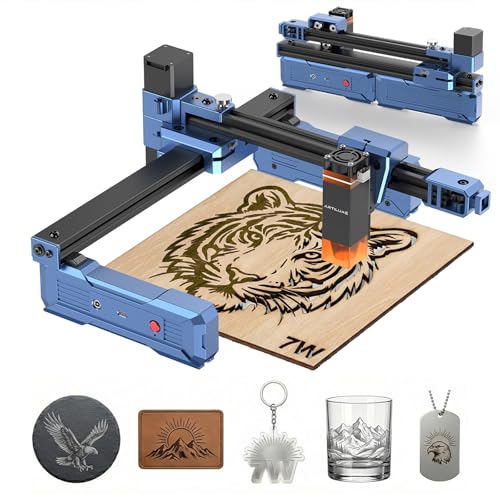 Artilume T1 Laser Engraver 7000mW, Foldable Design Laser Engraver and Cutter Machine, 0.01mm Precision, Large Working Area 200*150mm for Wood Leather Acrylic, Best for Beginners Small Business Class 1 Artilume