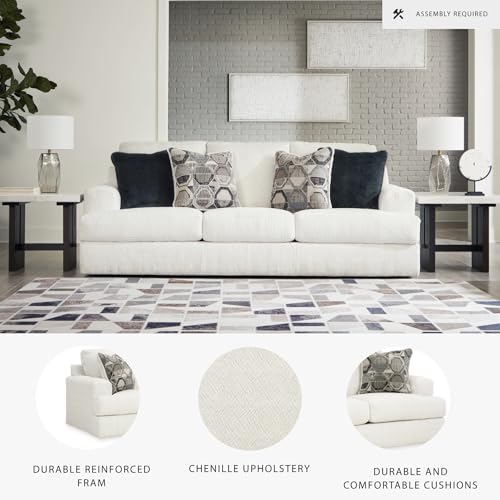 Signature Design by Ashley Karinne Coastal Sofa with Non-skid Legs, White Signature Design by Ashley