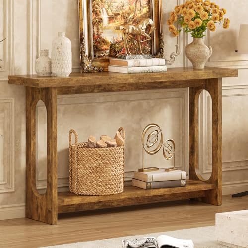 Tarnorci Farmhouse Console Table, 55inch Wood Vintage Console Table Narrow Sofa Tables Hallway Tables for Entryway, Living Room, Foyer Tarnorci