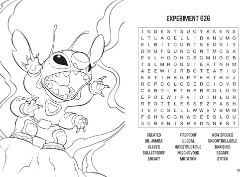 Disney Stitch Word Search and Coloring Book (Coloring Book & Word Search) WoodArtSupply