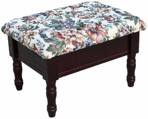 Frenchi Furniture Foot Stool, 13.2"D x 17.84"W x 5.12"H, Cherry Frenchi Furniture