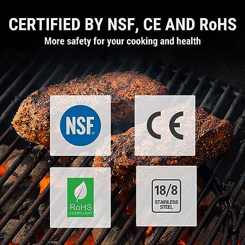 TempPro TP19H Waterproof Digital Meat Thermometer with Ambidextrous Backlit and Motion Sensing Cooking Food Thermometer for BBQ Grill Smoker Oil Fry Candy Thermometer (Previously ThermoPro)