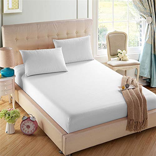 4U'LIFE Single Fitted Sheet, Prime 1800 Series, Ultra Soft & Comfortable, Double Brushed Microfiber (White, Full) 4U'LIFE