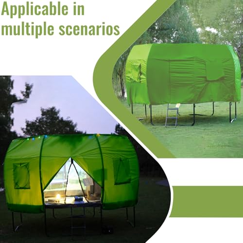 Gardenature 14FT Trampoline Tent for Kids(Tent Only),Fit for 8 Curved Poles Round Trampoline, Trampolien Shade Cover, Trampolien Accessories,Anti-Tear, Green Gardenature