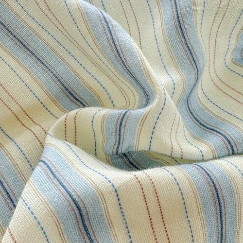 BlueBlue Stripe Duvet Cover Set Twin 100% Cotton Soft Lightweight Gauze Bedding Blue Line Stripes on White 1 Abstract Geometric Comforter Cover 2 Pillowcases (Twin) BlueBlue
