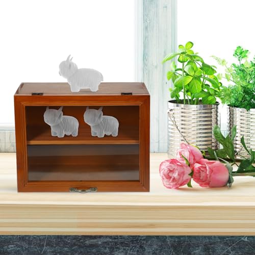 Shadow Box Small Curio Cabinet: Wooden Display Shelves Deep Memory Box Display Case Cabinet Display Shelf for Collectibles Keepsake Coins Medals Pins Cabilock