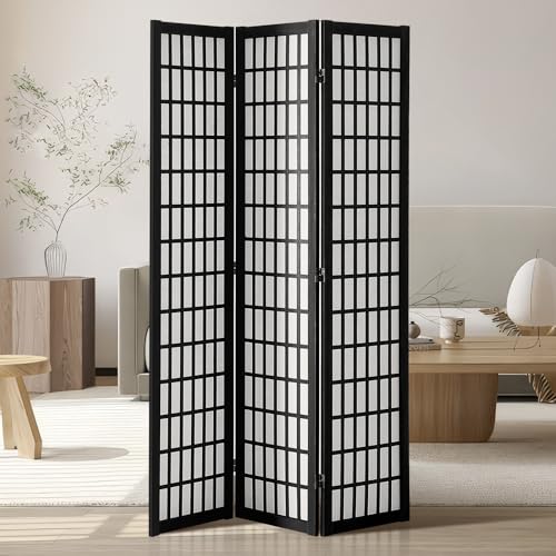 VEVOR Room Divider, 3 Panel Japanese Room Divider, Wood Folding Privacy Screen Indoor, Japanese Partition Dividers Portable Decoration Screens, for Room Separation Home Office Restaurant & Bedroom VEVOR