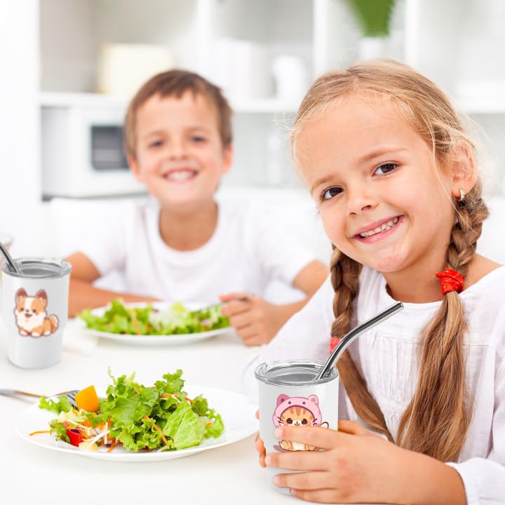 Joyclub 3 oz Mini Tumbler Shot Glass with Straw and Lid 6 Pack White Mini Cup Stainless Steel Sublimation Shot Tumblers for Wedding Party Whiskey Favors Joyclub