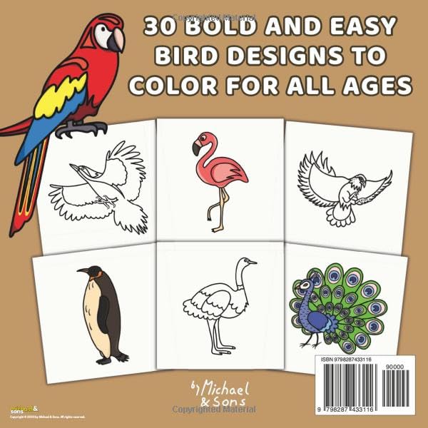 Ornithology: A Relaxing Bird Coloring Book for Stress Relief Majosta