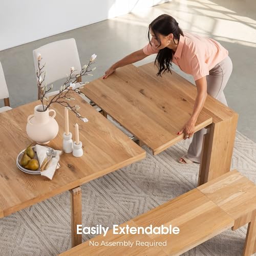 Transformer Table - Solid Wood Extendable Dining Table, Seats 2-12, Expandable Dining Room Table, Space-Saving Furniture, Expandable Dining Furniture, Natural (Table Only) Transformer Table