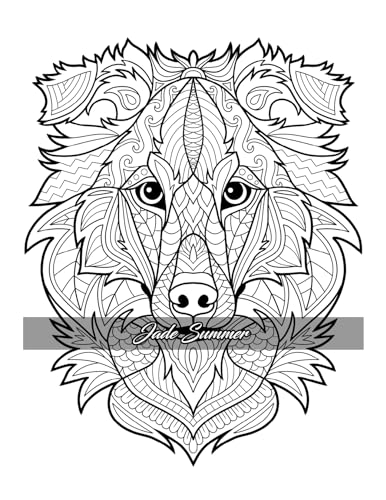 Amazing Dogs Coloring Book: Beautiful Dogs, Adorable Puppies, and Relaxing Designs for Adults and Teens WoodArtSupply