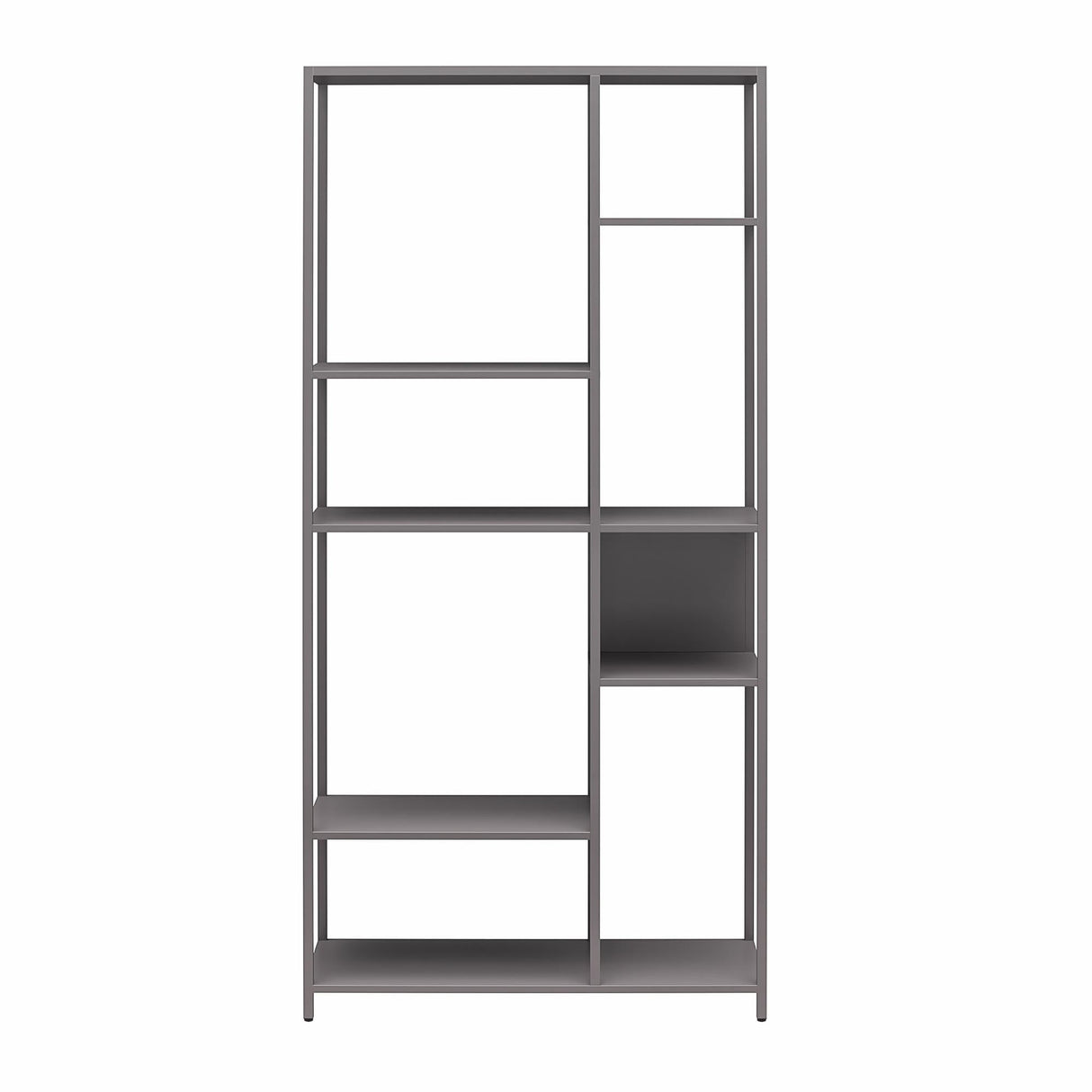 6-Tier Metal Bookcase & Room Divider, 72.83" Tall Narrow Bookshelf for Small Spaces, Open Shelf Storage Unit for Living Room, Office, Bedroom, Industrial Gray WoodArtSupply