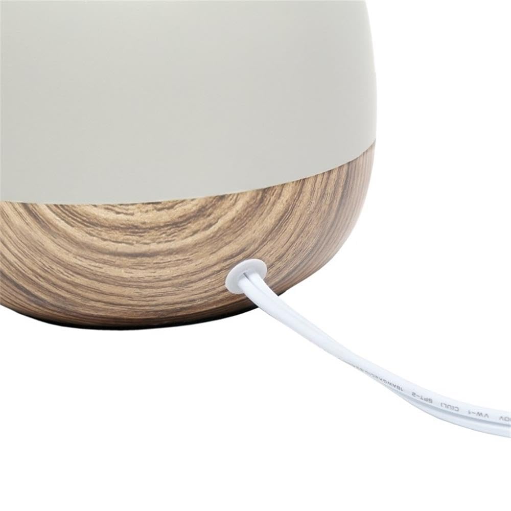 Simple Designs LT2078-LWG Petite Mid Century Table Lamp, Light Wood and Light Gray Simple Designs