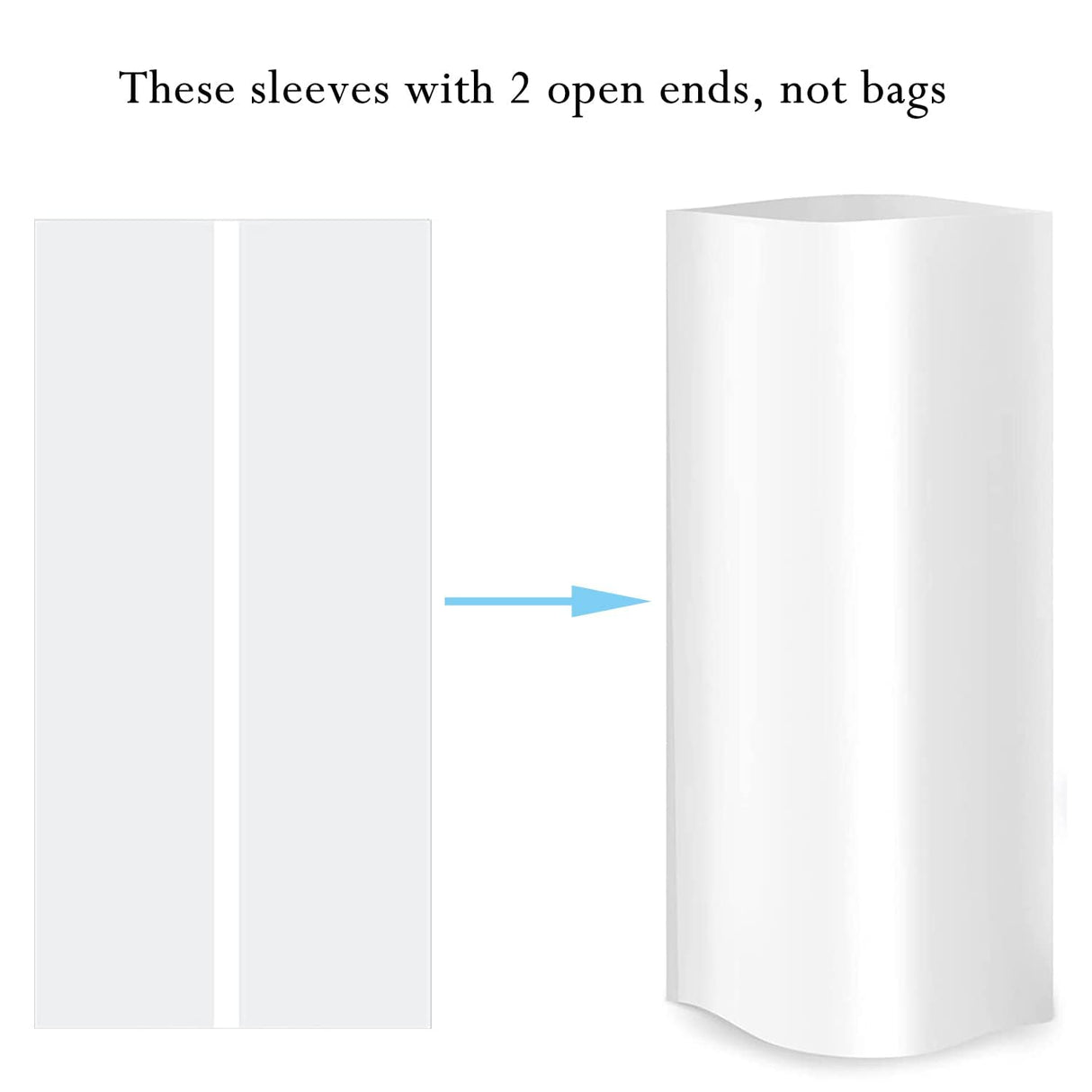 SnowTing 40 Pieces Sublimation Shrink Wrap Film Sleeves Heat Transfer Shrink Films Shrink Wrap Bags White Bands Sublimation Sleeves Tube for Mugs Cups Tumblers 2 Sizes, 5 x 10 Inch, 7 x 11.4 Inch SnowTing