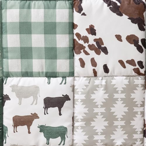 The Peanutshell 3 Piece Baby Crib Bedding Set for Boys & Girls - Newborn, Infant & Toddler Nursery Bed Set Decor with Fitted Crib Sheet, Dust Ruffle, Crib Comforter - Boho Farm The Peanutshell