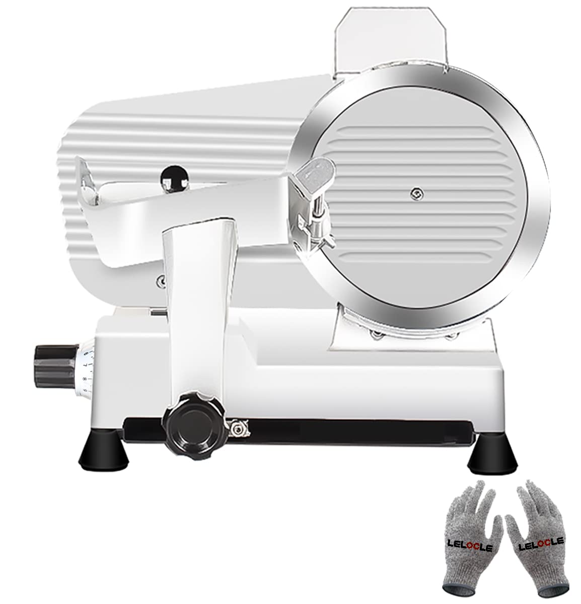 Meat Slicer,Commercial Meat Slicer,340W Frozen Meat Cheese Deli Slicer,10 inch Electric Food Slicer,Easy to Clean,Low Noises, Home Use and for Commercial-Meat Slicer for Home LELOCLE