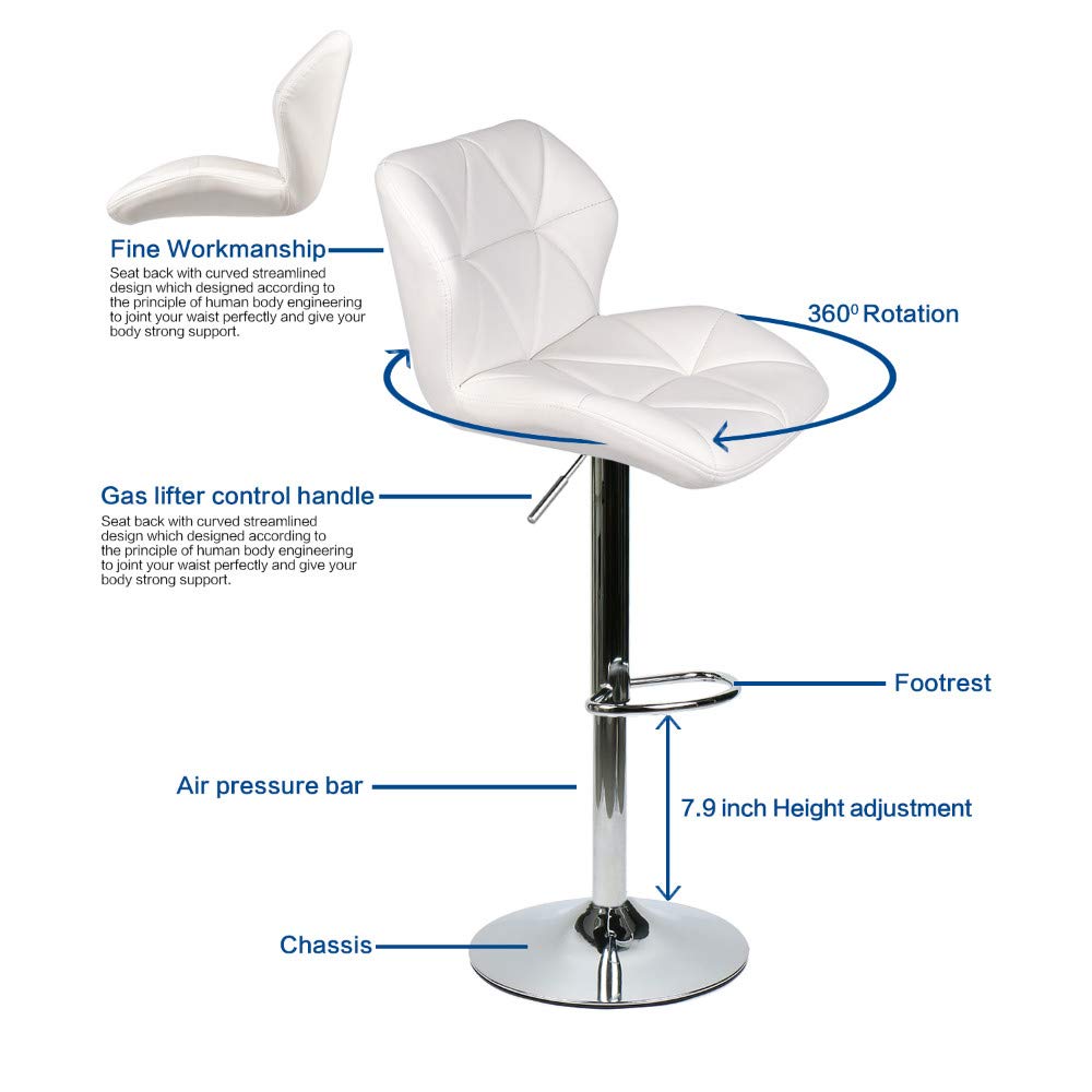 ARTETHYS Bar Table and Chairs Set of 3 White Heigh Adjustable Round Pub Desk and 2 Swivel White Counter Height Barstools for Dining Room Home Kitchen Bistro ARTETHYS
