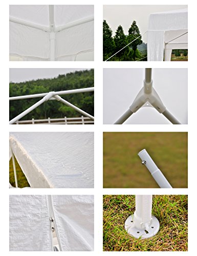 GOJOOASIS Canopy Tent Wedding Party Tent White Outdoor Gazebo (10' x 30' with 8 Walls) GOJOOASIS
