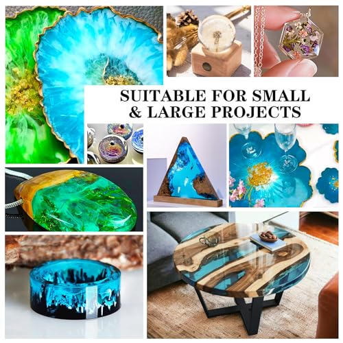 Epoxy Resin Kit - 1.2 Gallon Crystal Clear Self-Leveling Epoxy Resin with Pump for DIY Resin Art, Table Top, Jewelry Making - 1:1 Ratio Bubbles Free High-Gloss Casting Resin for Coating, Molds, Wood DecorRom