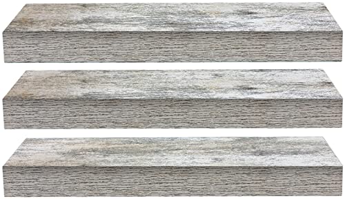 Sorbus Floating Shelves - 3 Pack 16 Inch Rustic Wall Shelves for Bedroom, Kitchen, Living Room, Bathroom Shelves, Home Decor, Office - Floating Shelf for Trophy, Books, Frames, Toilet Paper Sorbus