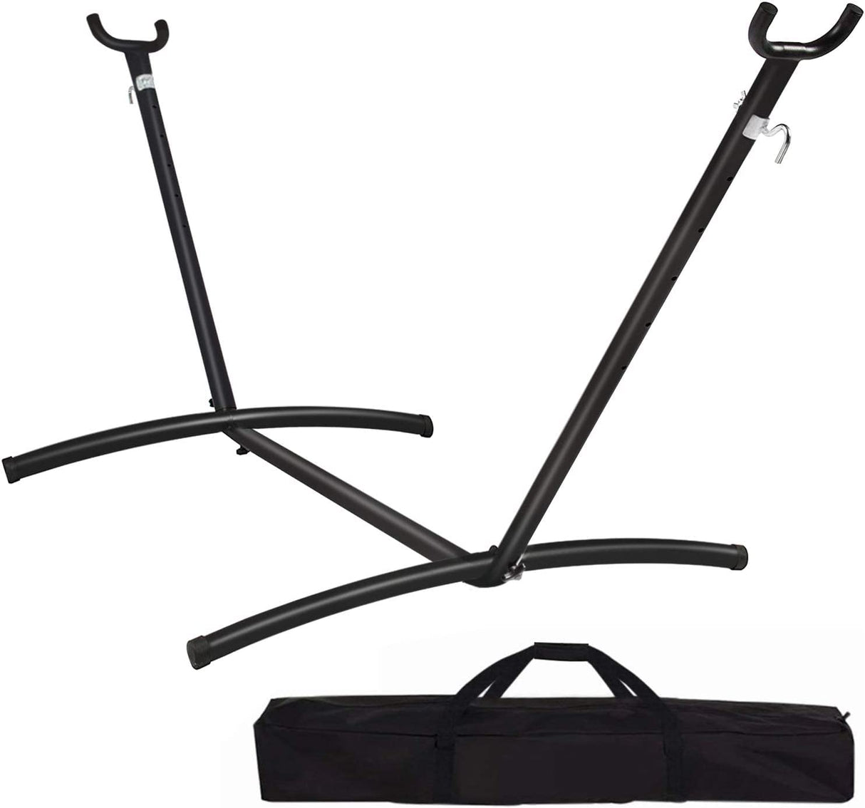 Double Hammock with Space Saving Steel Stand 400 lb Capacity, Portable Hammock Frame Stand Heavy Duty for 9 to 13Feet Hammocks, Carry Bag Included NiamVelo