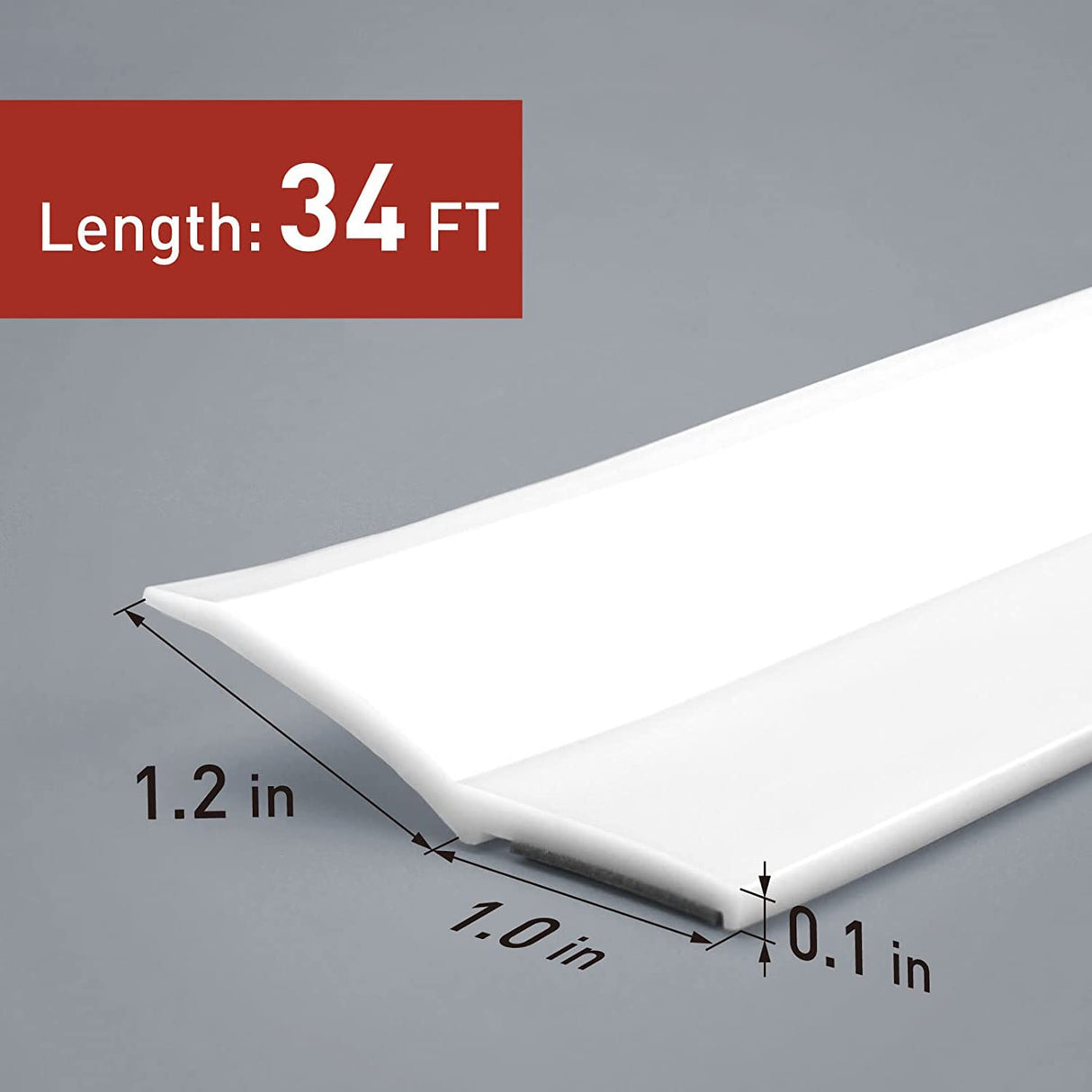 FOSLUOC Garage Door Seal Top and Side Seal Strip 34FT White Adhesive Backed Rubber Weather Stripping Replacement Weatherproofing Universal Sealing FOSLUOC