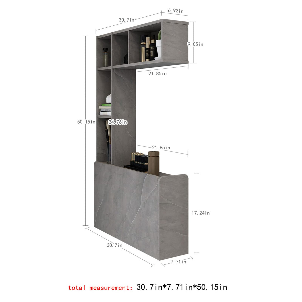 Pmnianhua Floating Desk,Wall Mounted Desk Folding,Hidden Pull Down Desk,Space Saving Desk,Folding Wall Desk for Small Space Apartment Bedroom(Dark Grey) Pmnianhua