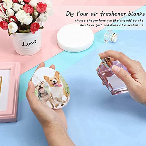 Ruitutedianzi 200 Pieces Sublimation Air Freshener Blanks DIY Air Freshener Scented Blank Car Pressed Felt for DIY Heat Press-Round Ruitutedianzi