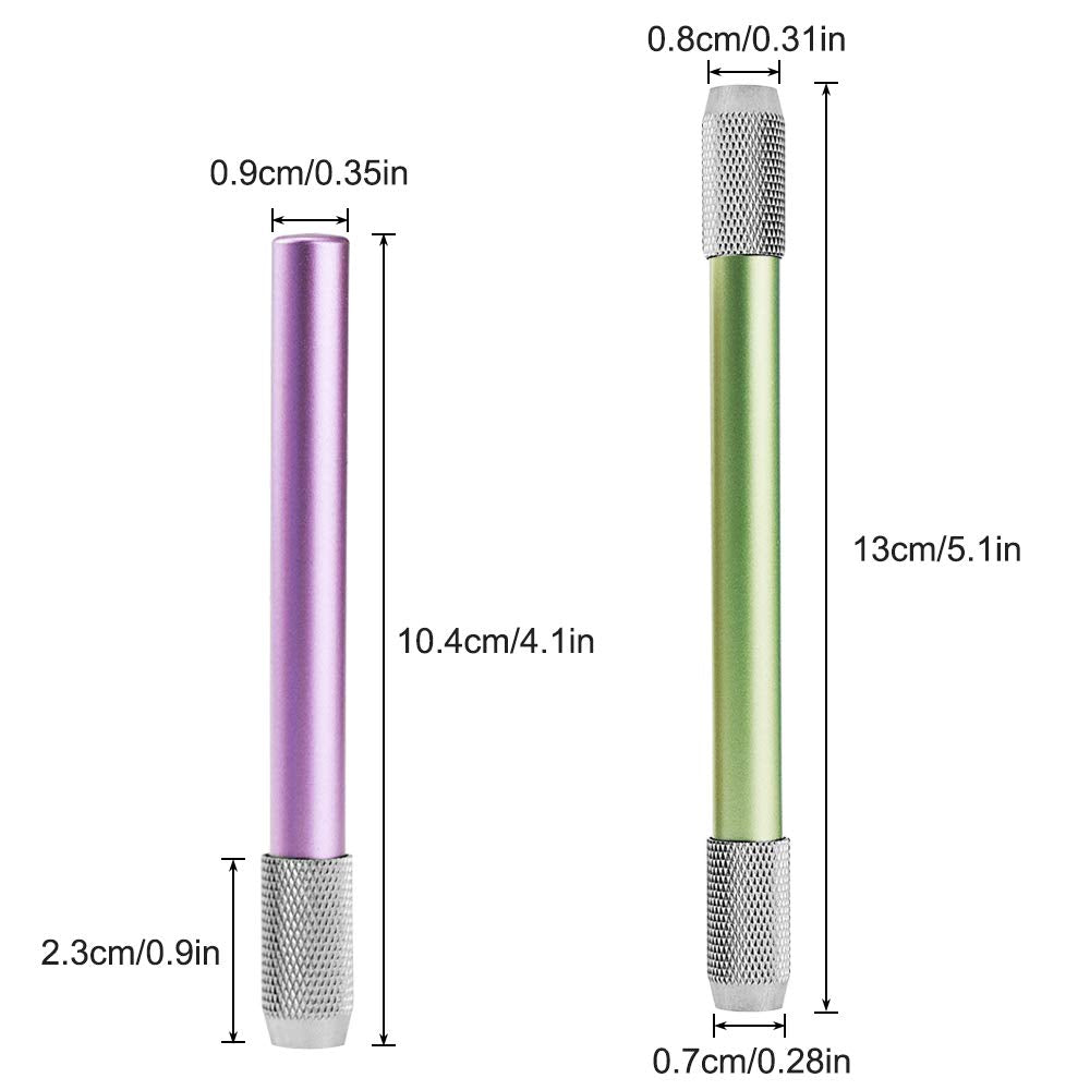 8 pcs Pencil Extenders, FineGood One Head & Dual Head Metal Handle Pen Holder Lengthener, School Office Supplies Art Writing Tool FineGood