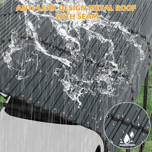 GAOMON Metal Carport, Carport with Reinforced Base and Galvanized Steel Roof, Heavy Duty Garage Car Shelter Shade, Outdoor Car Port Canopy for SUV, Truck, Boats, 10x15 FT GAOMON