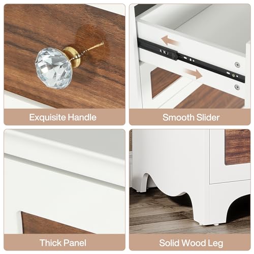 Tribesigns File Cabinet with 3 Drawers, Wood Lateral Filing Cabinet for A4/Letter/Legal Size, Office Storage Cabinet Printer Stand for Home Office Tribesigns