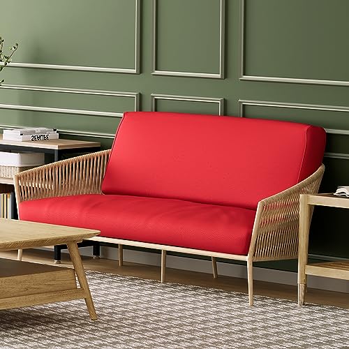 Magshion Futon Cover Armless Couch Cover Sofa Cover Furniture Protector Twin Size 39"x75"x6" Red Magshion
