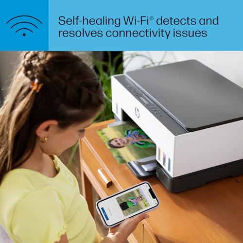 HP Smart -Tank 6001 Wireless Cartridge-Free all in one printer, this ink -tank printer comes with up to 2 years of ink included, with mobile print, scan, copy (2H0B9A) HP