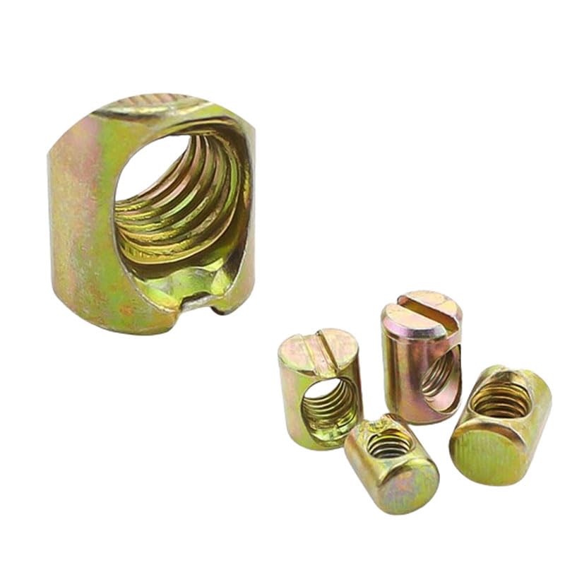 24pcs M6x11mm Barrel Bolts Cross- Dowel Slotted Nuts Baby Bed Crib Screws Hardware Replacement Kit for Bunk Bed Beds Headboards Chairs Furniture Lhazemu