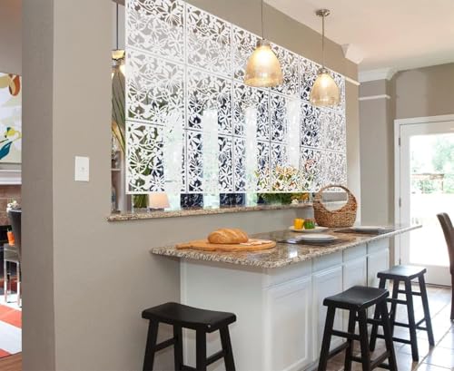 12+4PCS KEIBIKEIDI Hanging Room Divider Screens Made of Environmentally PVC, Simple and Modern White Hanging Panel Screen for Decoration Home, Livingroom,Bedroom, Kitchen, Dining Room,Hotel and Bar KEIBIKEIDI