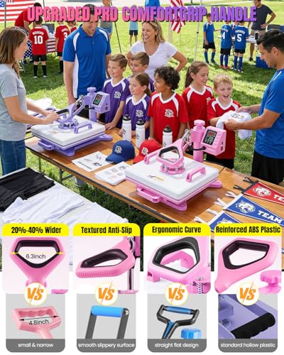 15x15 Heat Press Machine for T Shirts with 30oz Tumbler Press 5-in-1 Slide Out Easy Loading Heat Transfer with Dual-Tube Heating & 4-Zone PID Temp Controller for Quick & Even Heat on Hat Cap Mug Plate Whubefy