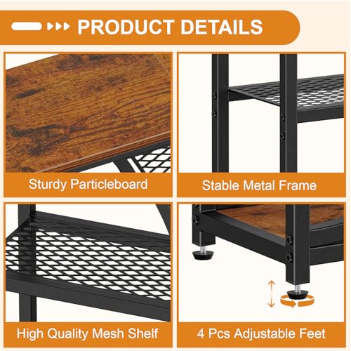 Snughome Entryway Table, Narrow Console Table, Industrial Sofa Table with 5 Tier Storage Shelves, Entrance Table for Hallway, Behind The Couch, Living Room, Foyer Snughome