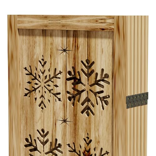 Casaphoria 6 Panels Room Divider, Folding Screen Room Divider with Snowflake Pattern for Home Office, Restaurant and Bedroom, Paulownia Wood, 95" W x 67" H (Natural) Casaphoria
