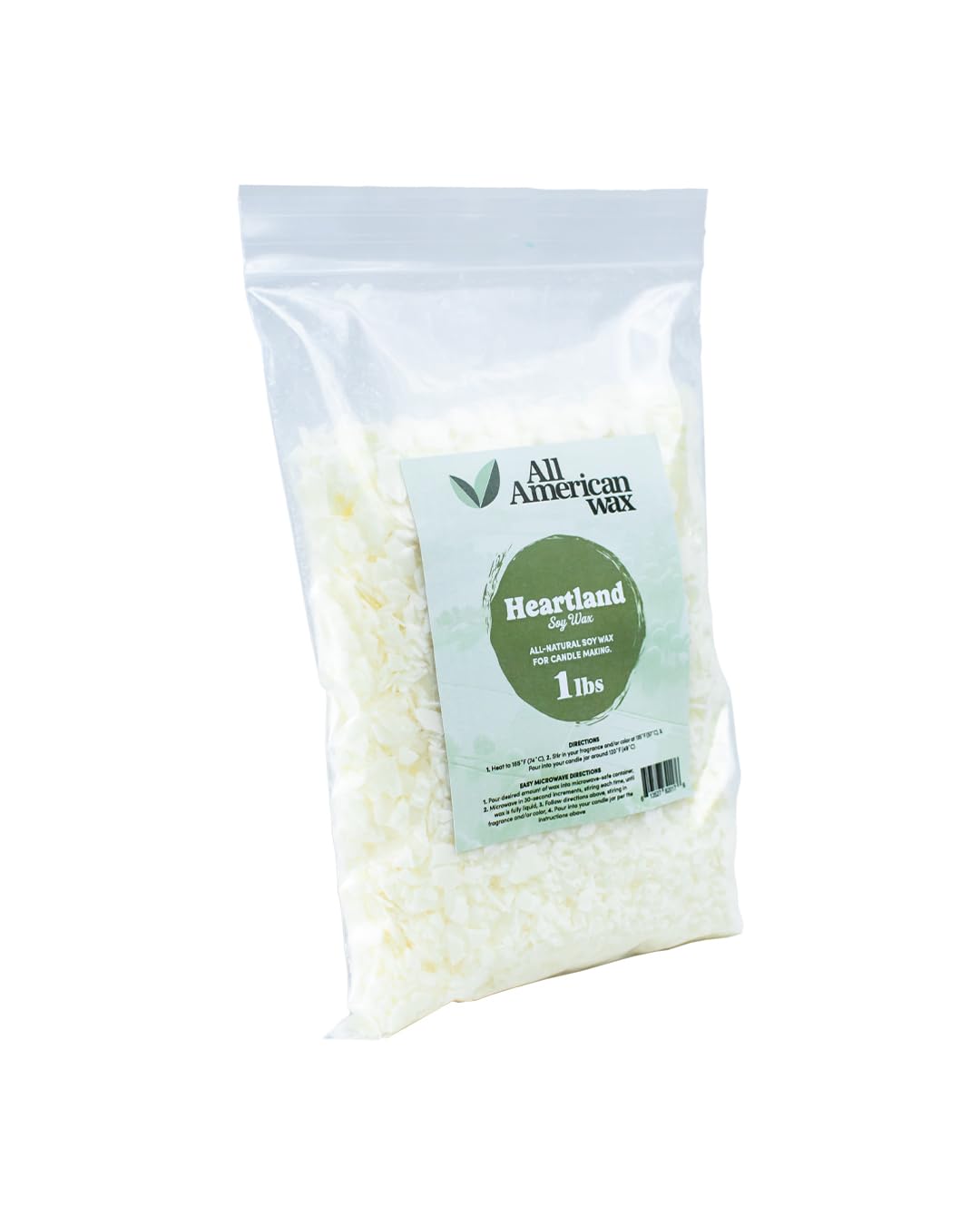 All American Wax Soy Wax Flakes – 1 lb Bag | Natural Soy Wax for Candle Making | Clean Burning, Easy to Melt, Great Scent Throw | DIY Candle Supplies All American wax